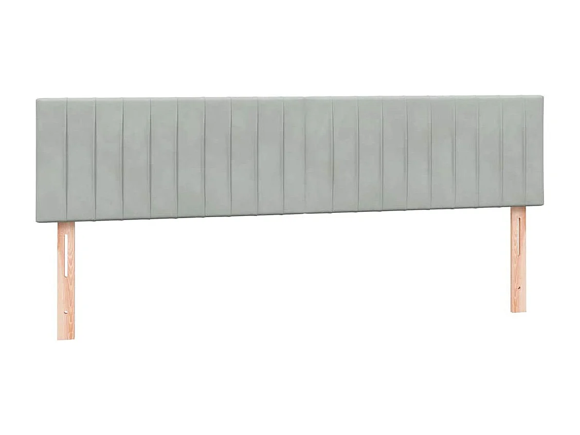 Cama box spring con colchón terciopelo gris claro 180x210 cm