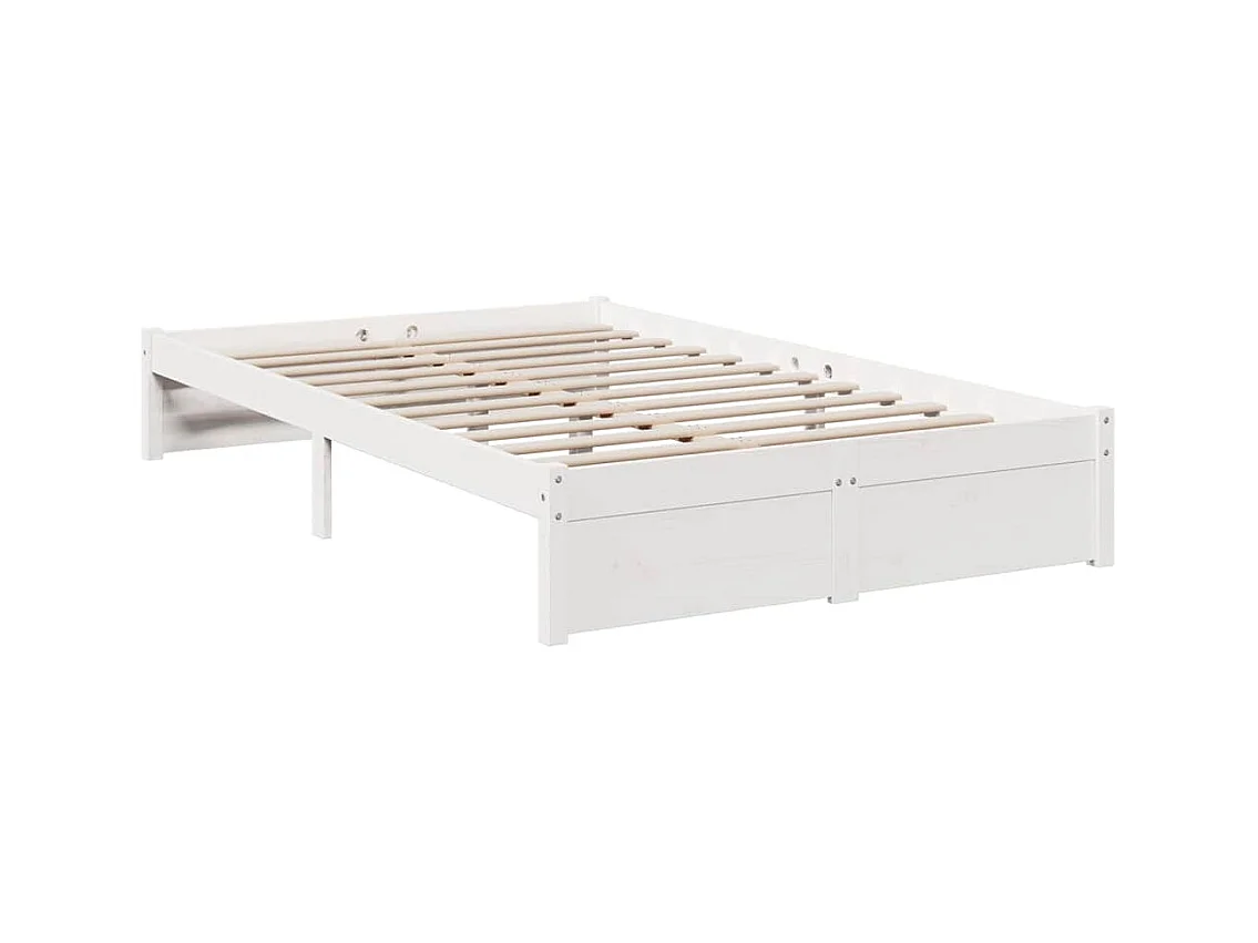 Lit bibliothèque sans matelas blanc 120x200 cm bois pin massif