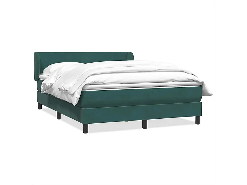 Box Cama primavera com Colchão Verde Escuro 140x210 cm Veludo