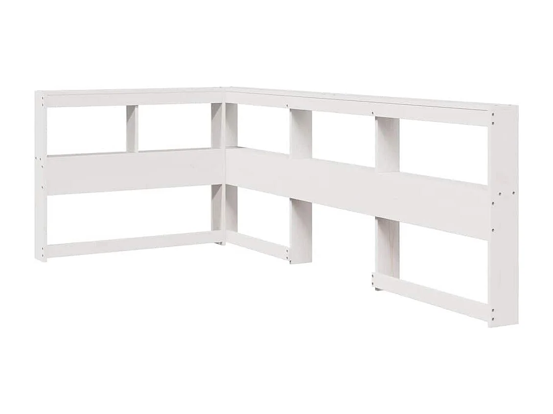 Cama con estantería sin colchón madera maciza blanco 90x200 cm