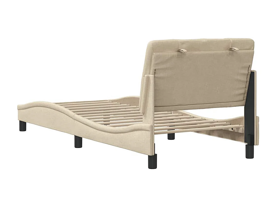 Bedframe zonder matras 80x200 cm stof crèmekleurig