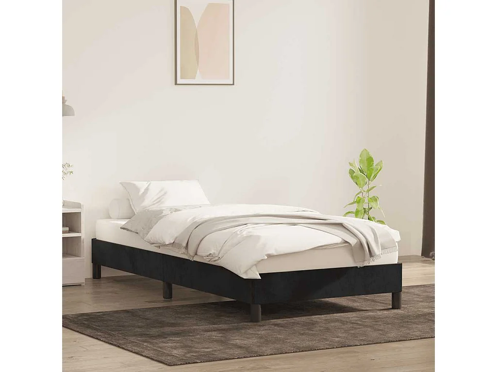 Bedframe zonder matras 100x220 cm fluweel zwart
