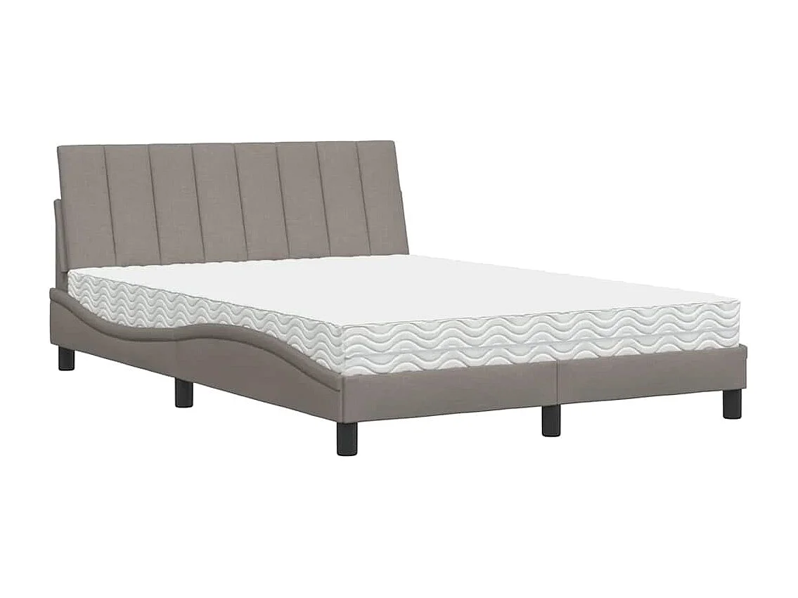 Lit avec matelas taupe 120x200 cm tissu