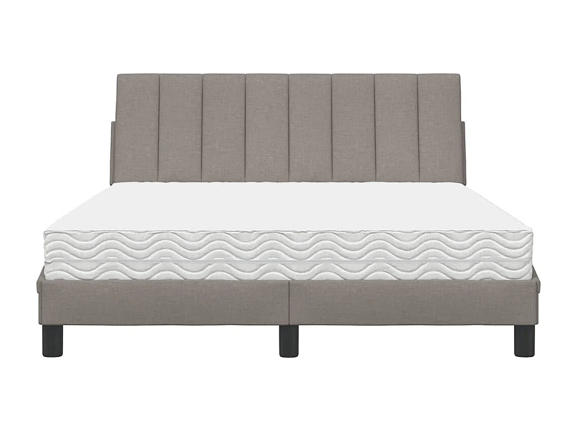 Lit avec matelas taupe 120x200 cm tissu