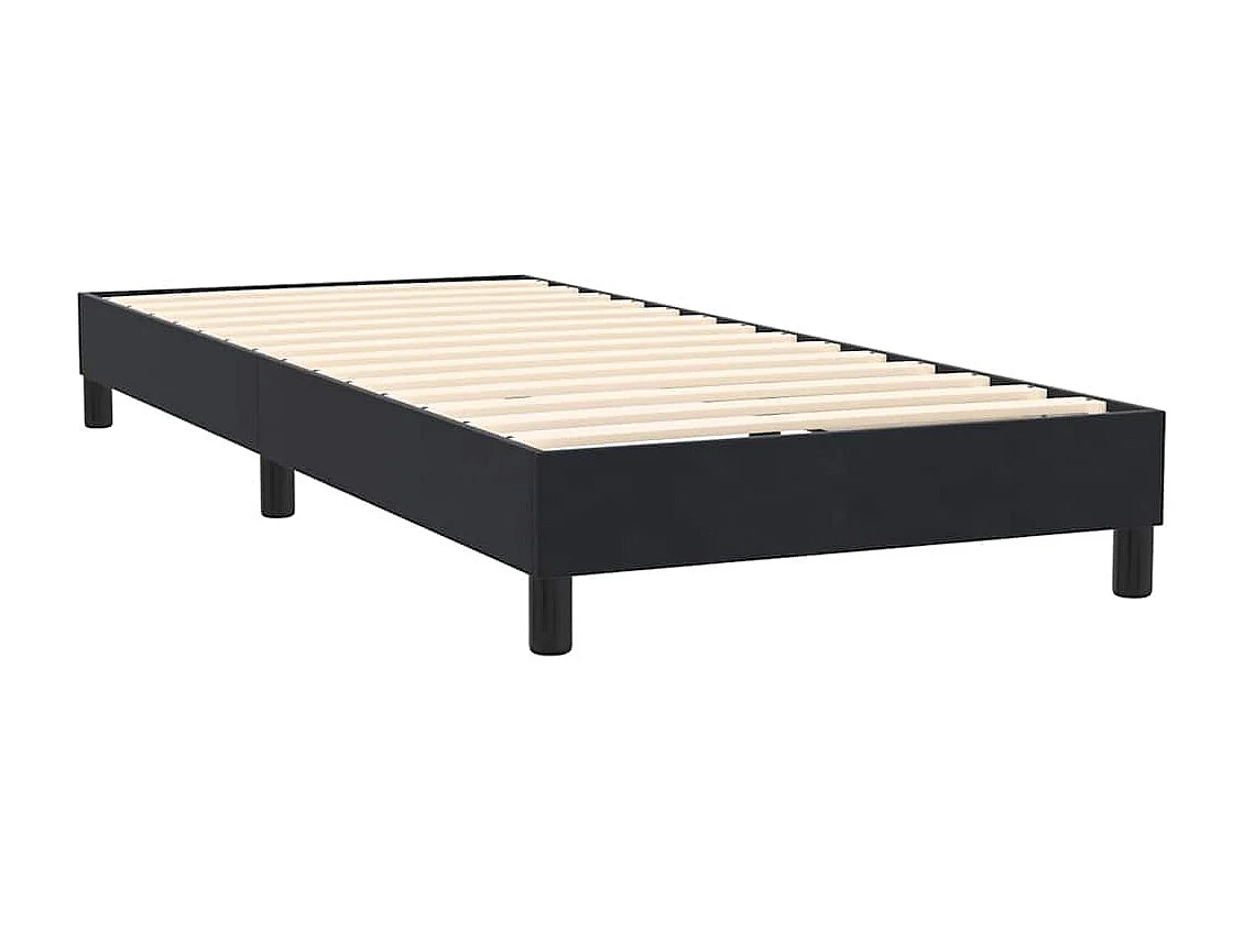 Cama com molas/colchão 100x220 cm veludo preto