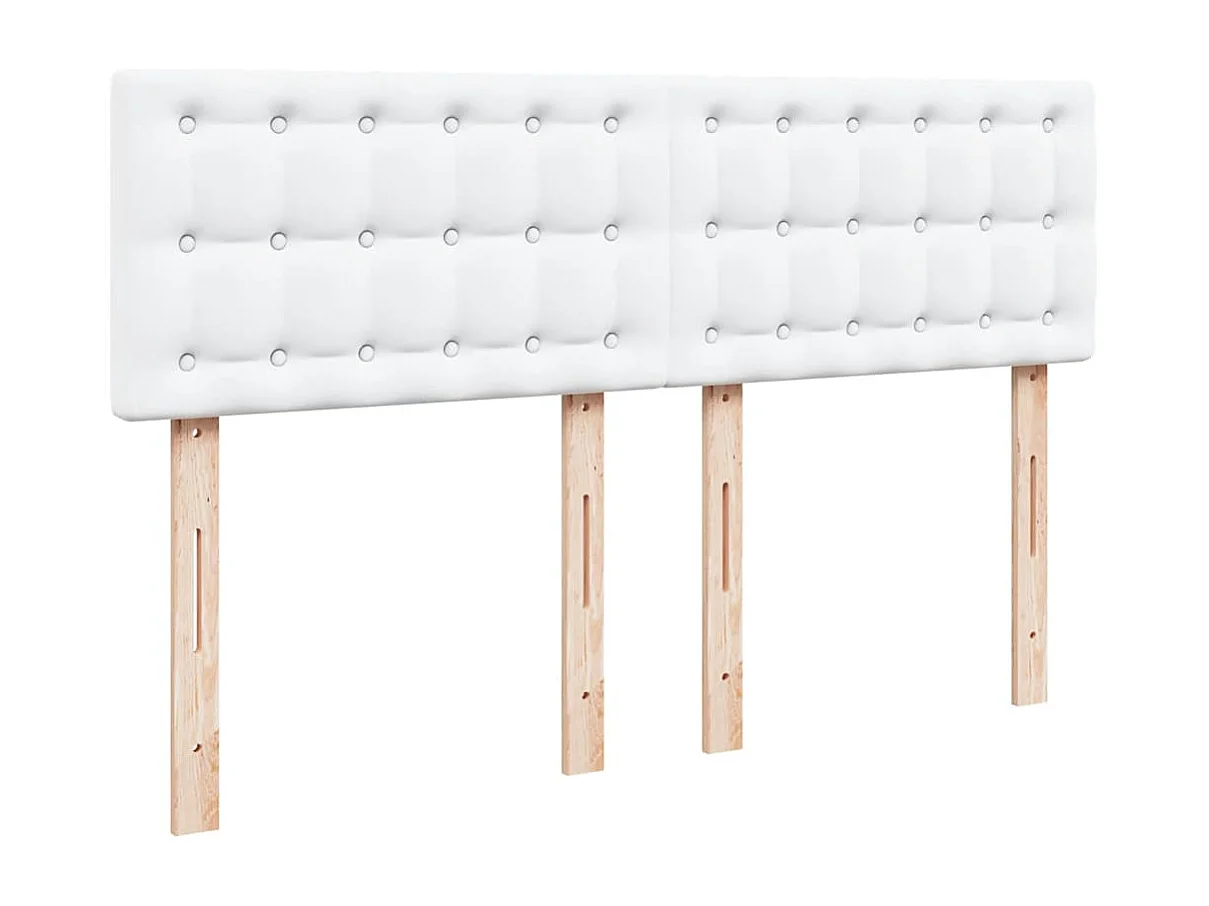 Cadre de lit ottoman avec matelas blanc 140x190 cm similicuir