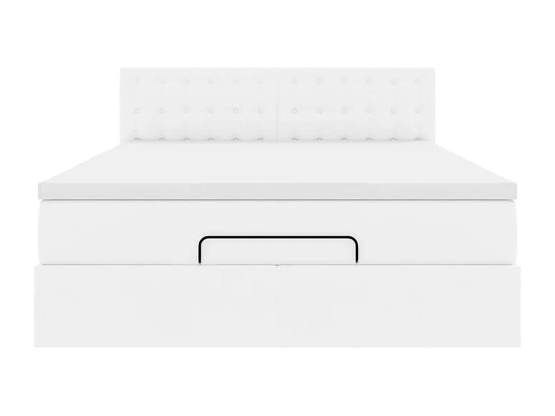 Estrutura de cama otomana com colchão 140x190 cm branca