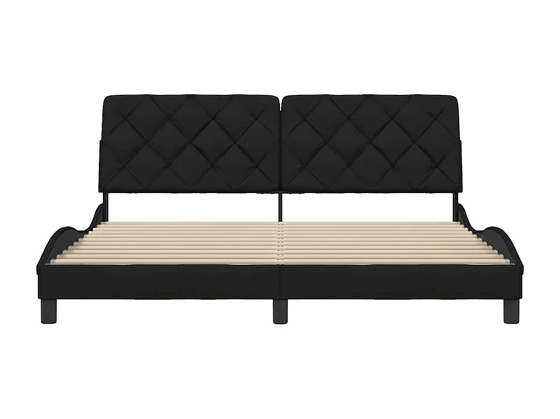Cadre de lit sans matelas noir 180x200 cm tissu