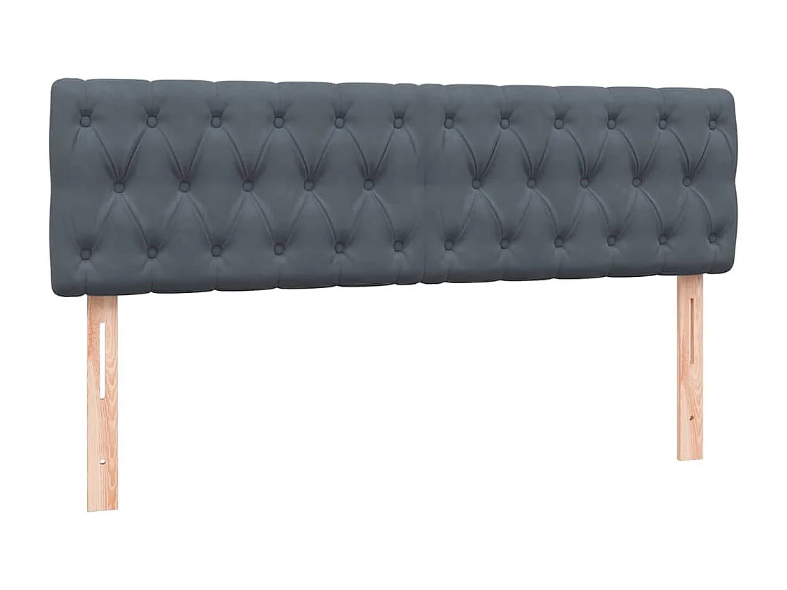 Cama box spring con colchón terciopelo gris oscuro 160x210 cm