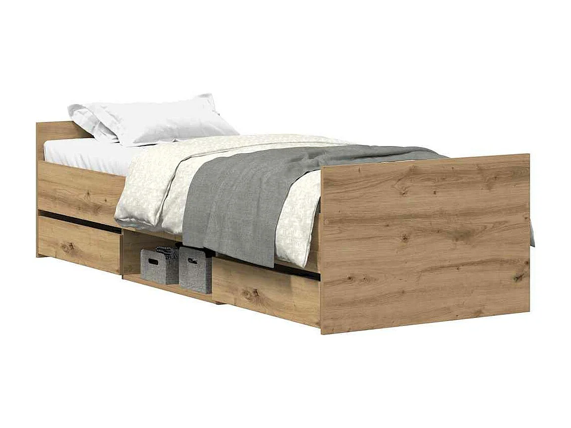 Estrutura de cama sem colchão 90x190cm derivados de madeira