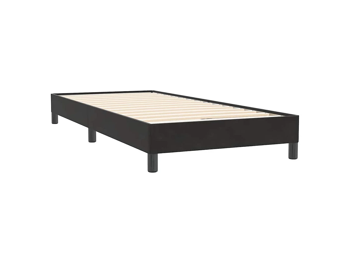 Cama box spring con colchón terciopelo negro 90x220 cm