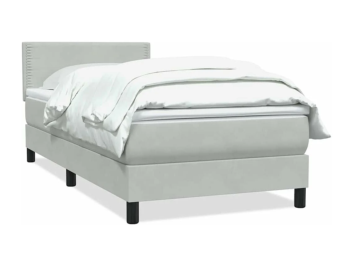 Boxspring met matras fluweel lichtgrijs 80x210 cm