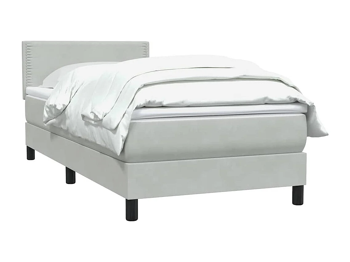 Boxspring met matras fluweel lichtgrijs 80x210 cm