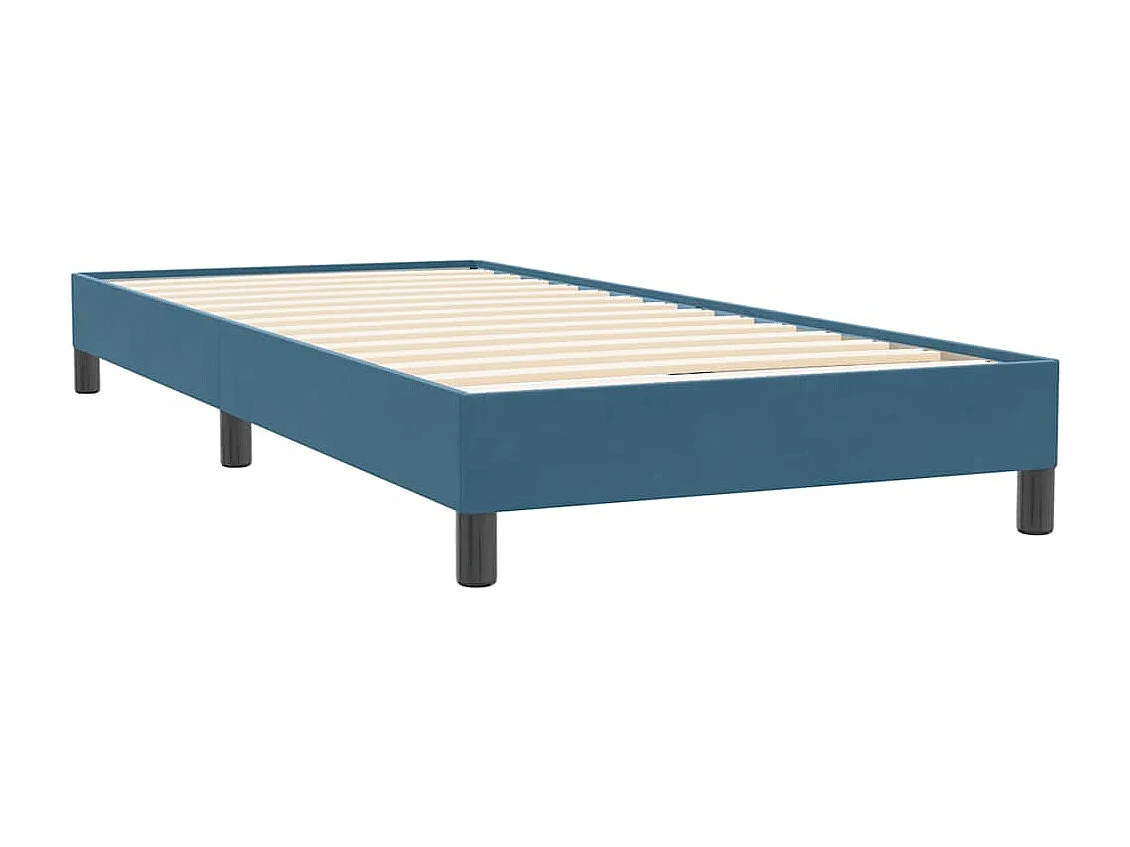 Boxspring met matras fluweel donkerblauw 80x220 cm