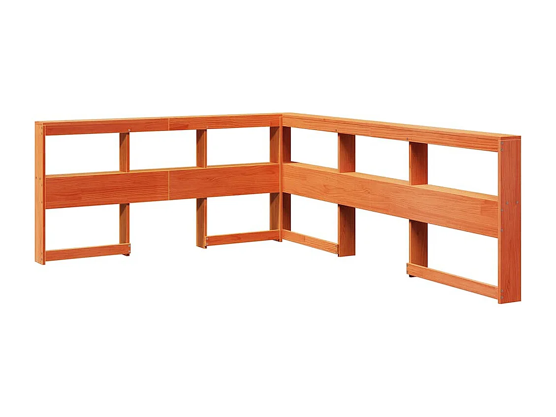 Lit bibliothèque sans matelas cire marron 140x190 cm pin massif