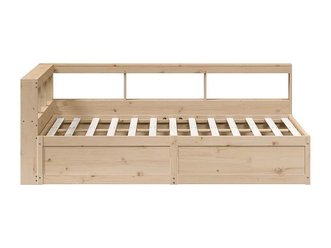 Lit bibliothèque sans matelas 140x190 cm bois de pin massif