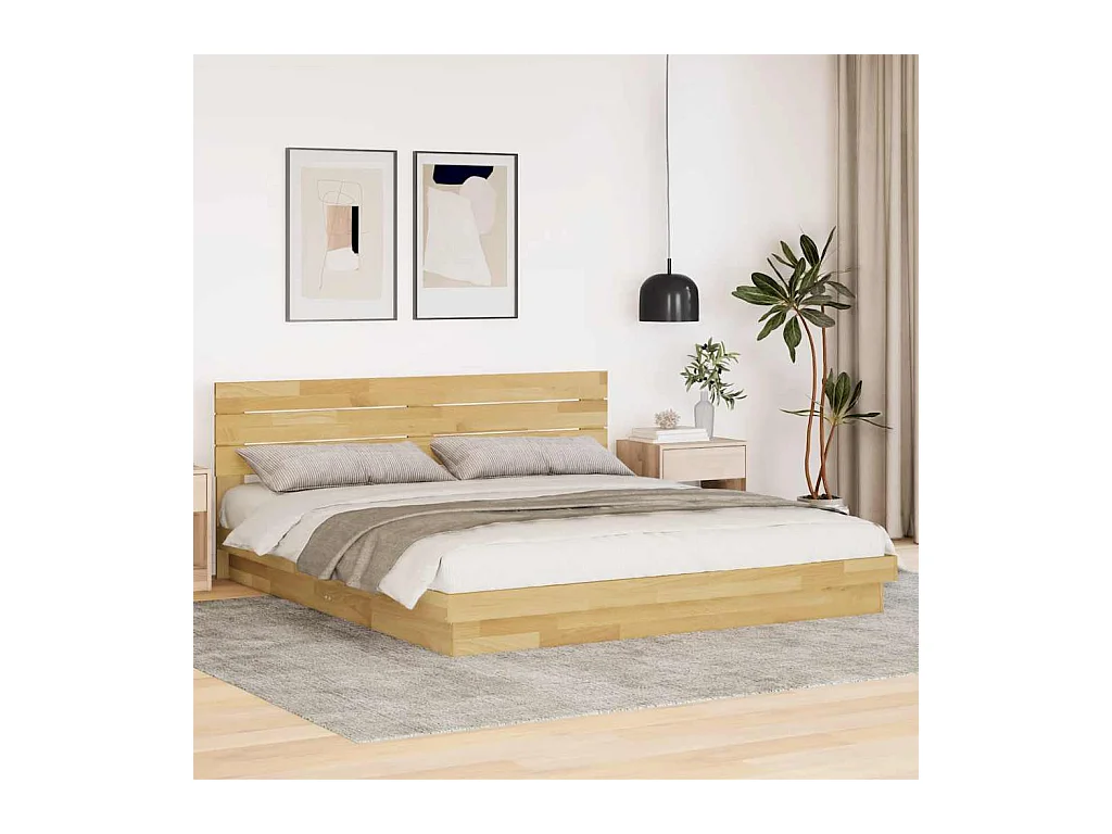 Cadre de lit avec tête de lit sans matelas 180 x 200 cm