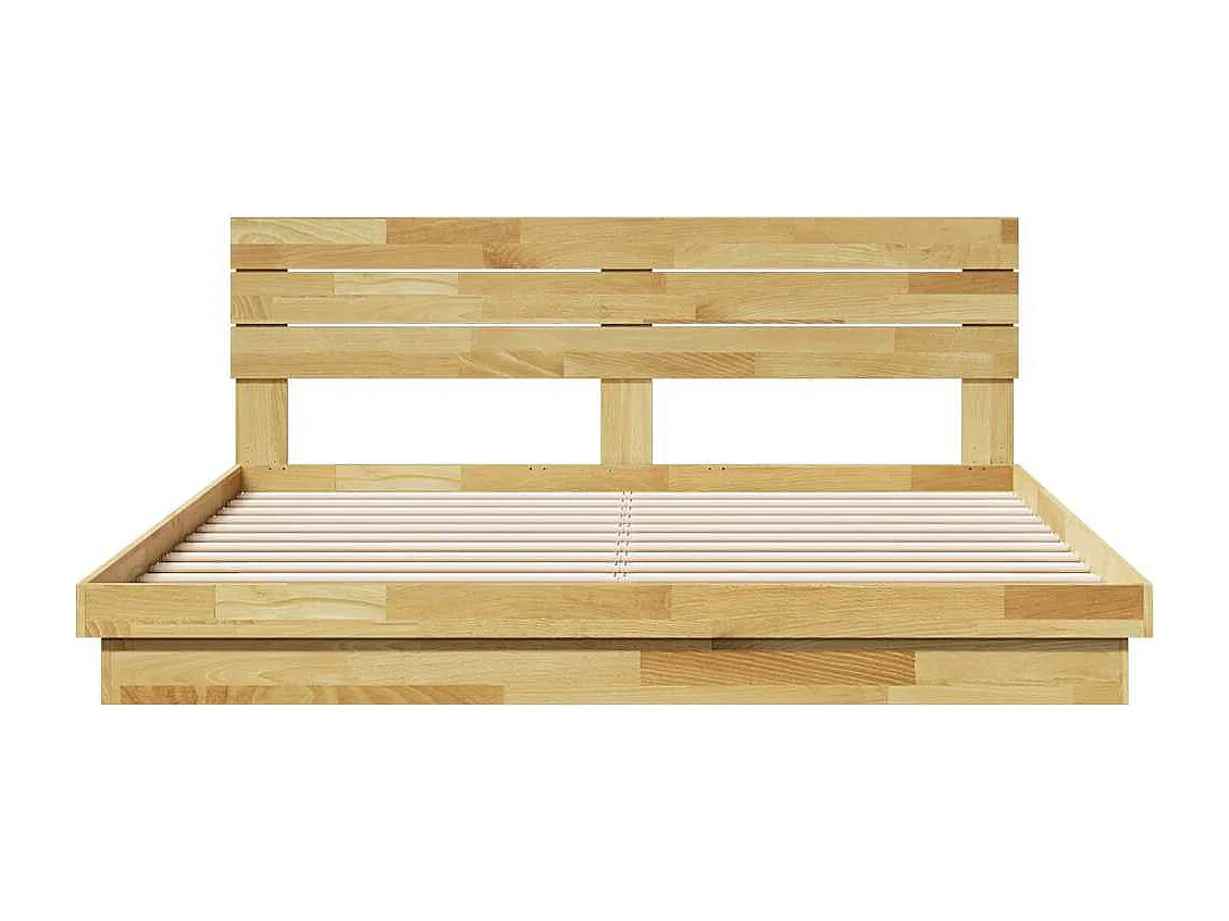 Estrutura cama cabeceira sem colchão 180x200 cm maciça carvalho