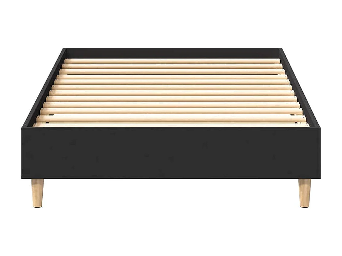 Cadre de lit sans matelas noir 90x200 cm bois d'ingénierie