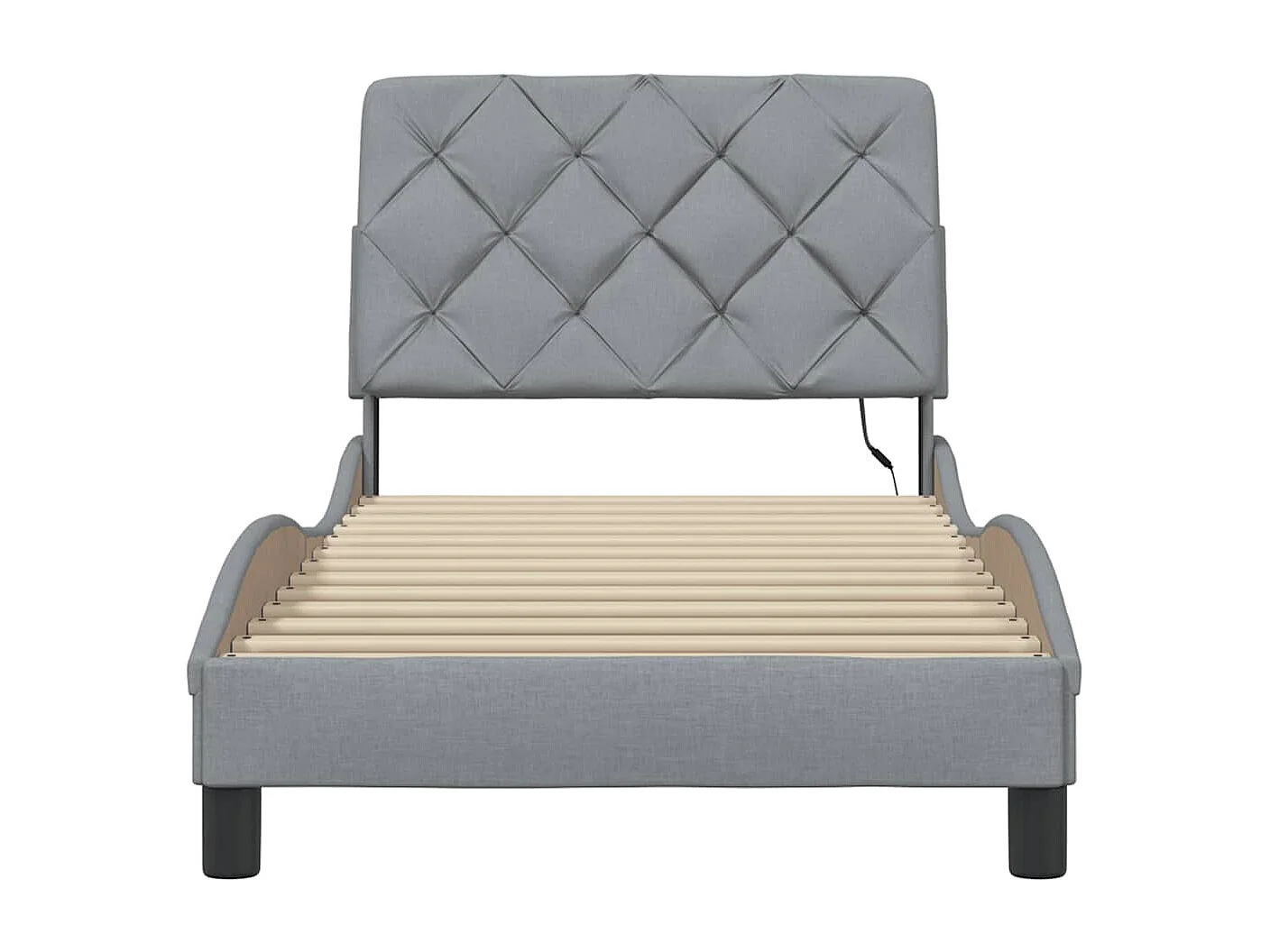 Cadre de lit avec LED sans matelas gris clair 90x190 cm tissu
