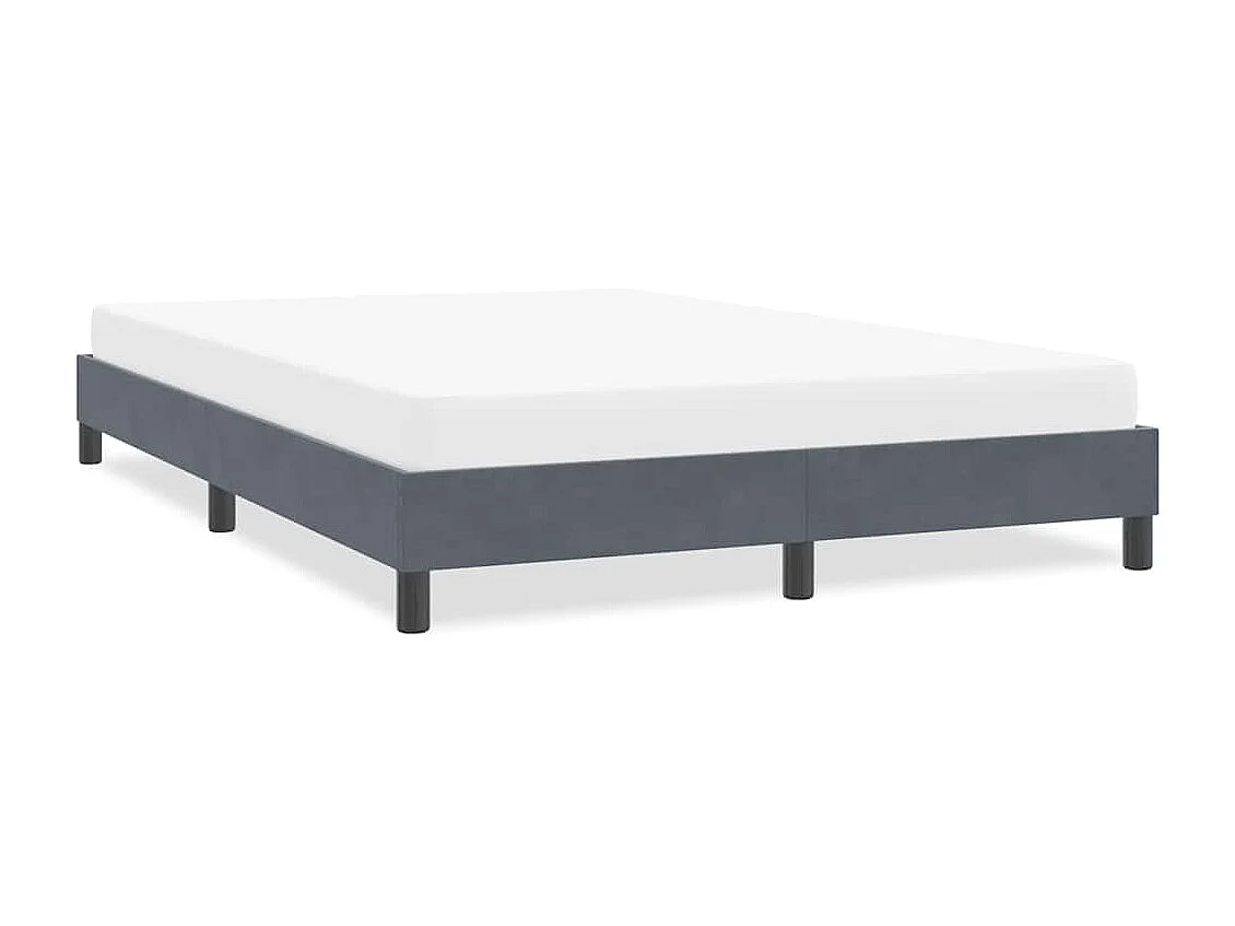 Estrutura de cama sem colchão 160x220 cm veludo cinza escuro