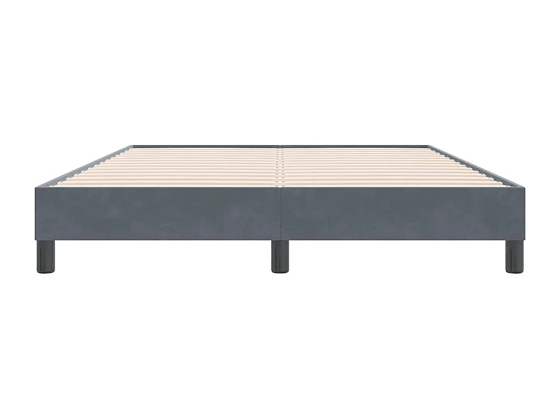 Estrutura de cama sem colchão 160x220 cm veludo cinza escuro