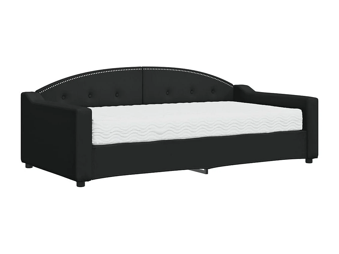 Sofá-cama com colchão 90x190 cm tecido preto