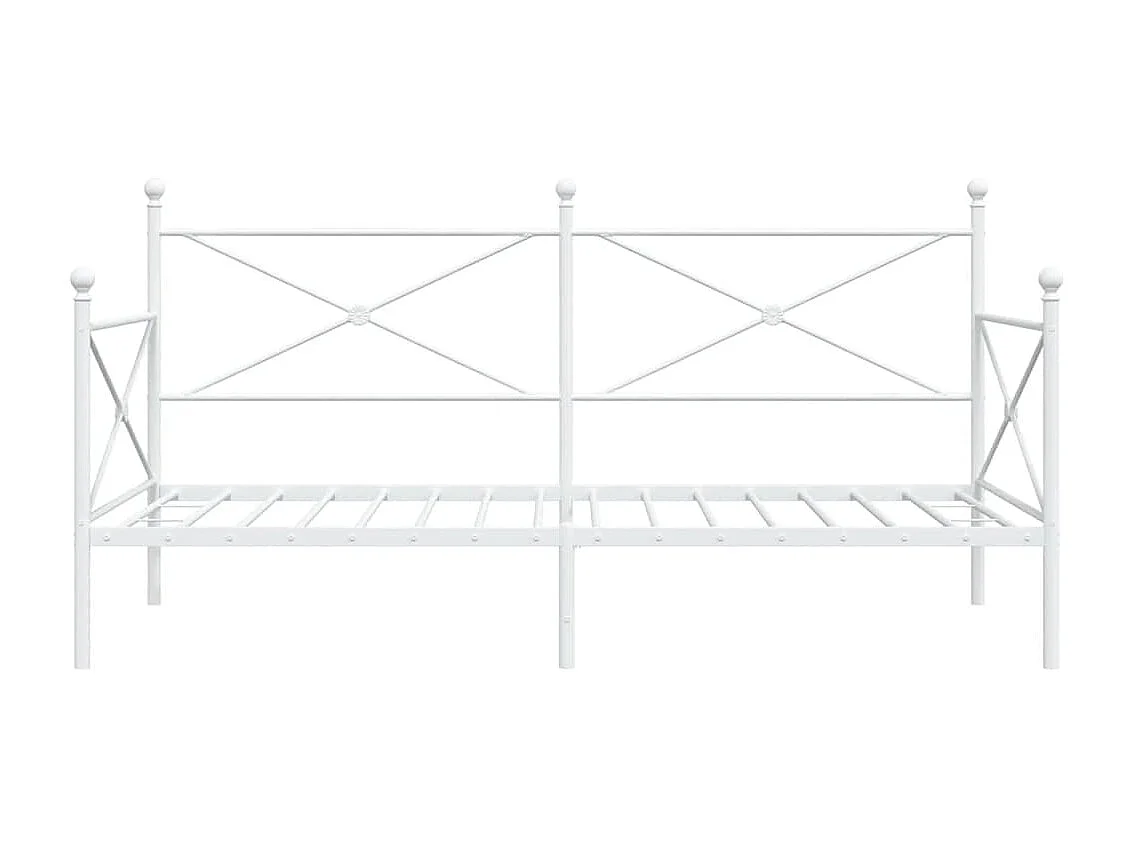 Lit de jour sans matelas blanc 100x190 cm acier