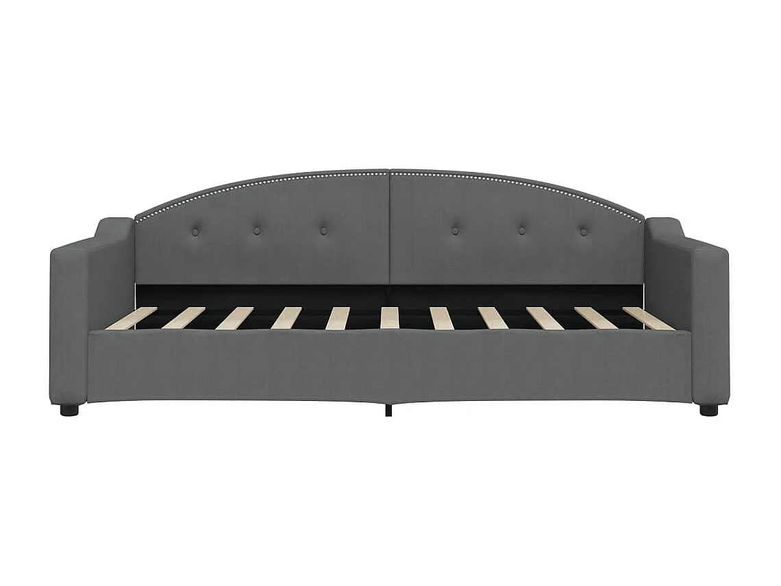 Sofá-cama com colchão 90x190 cm tecido cinzento-escuro