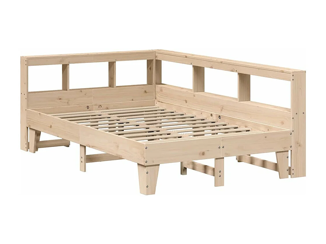 Cama com estante sem colchão 135x190 cm pinho maciço