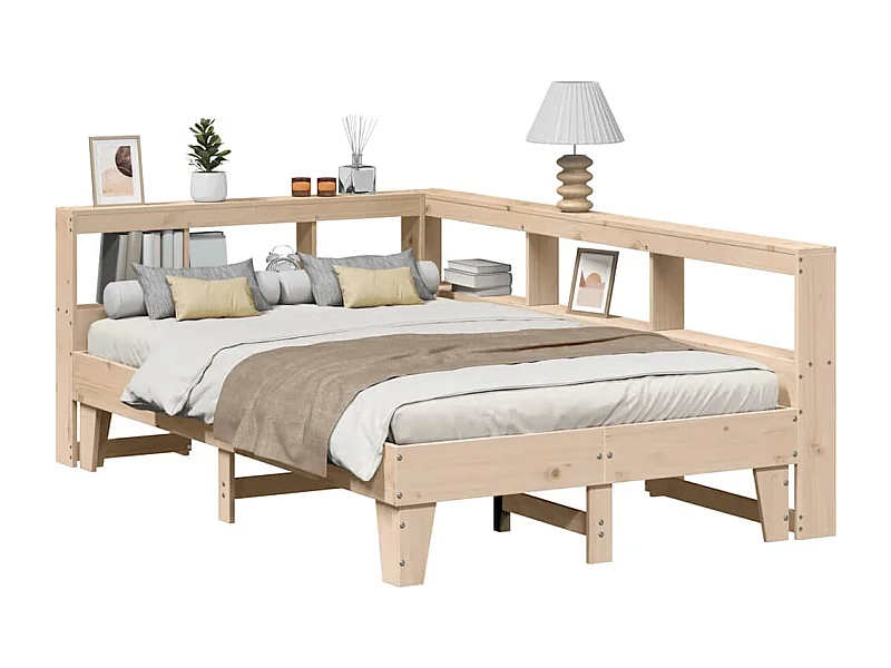 Cama com estante sem colchão 135x190 cm pinho maciço