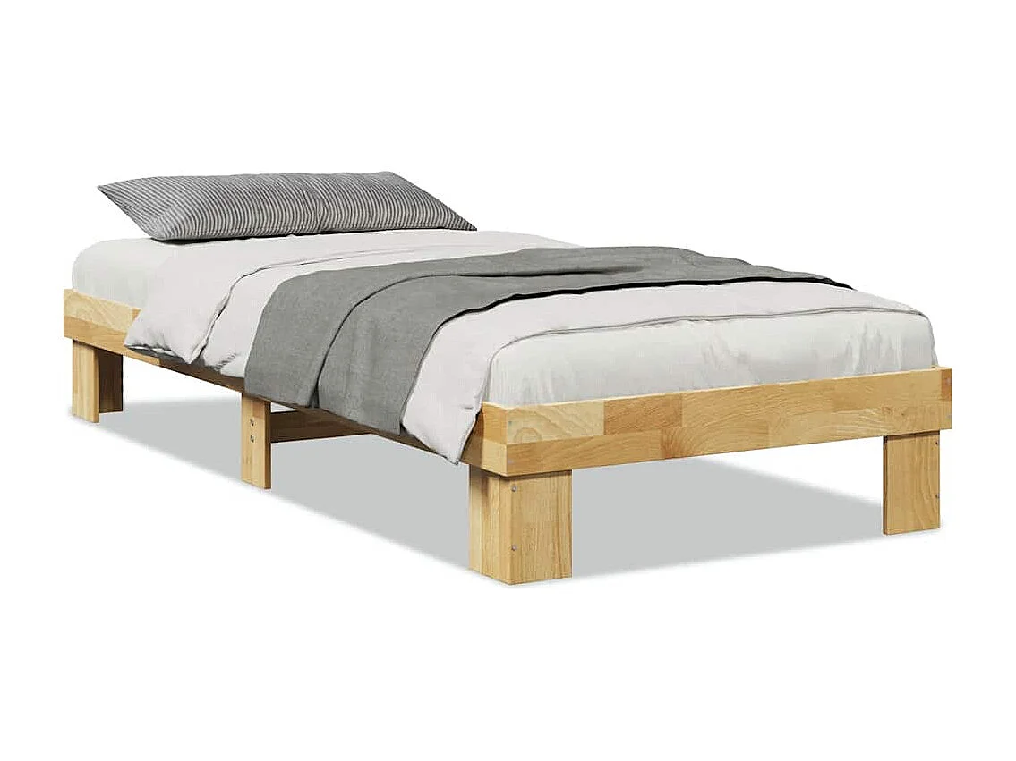 Cadre de lit sans matelas 90x190 cm bois massif de chêne