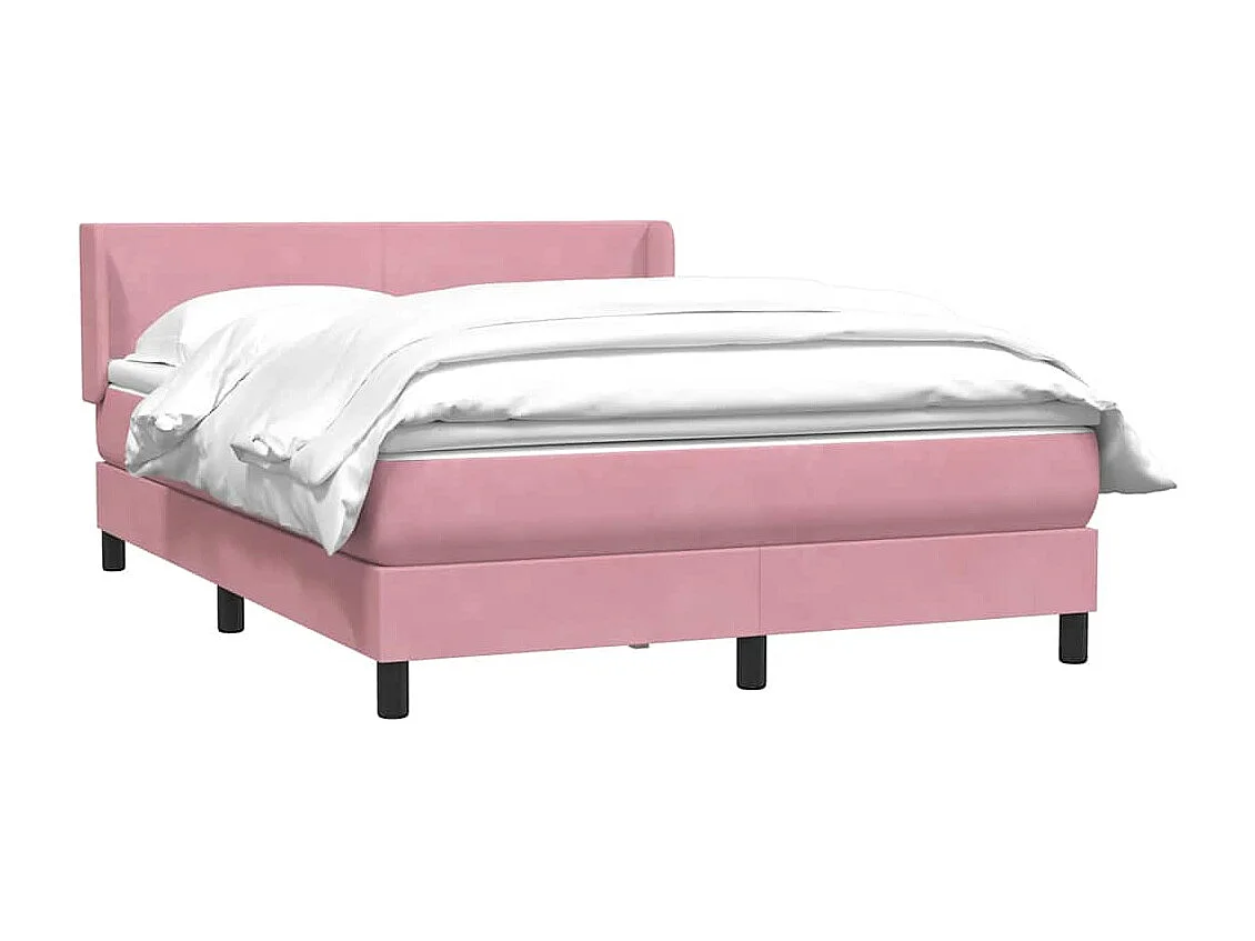 Boxspring met matras fluweel roze 140x210 cm