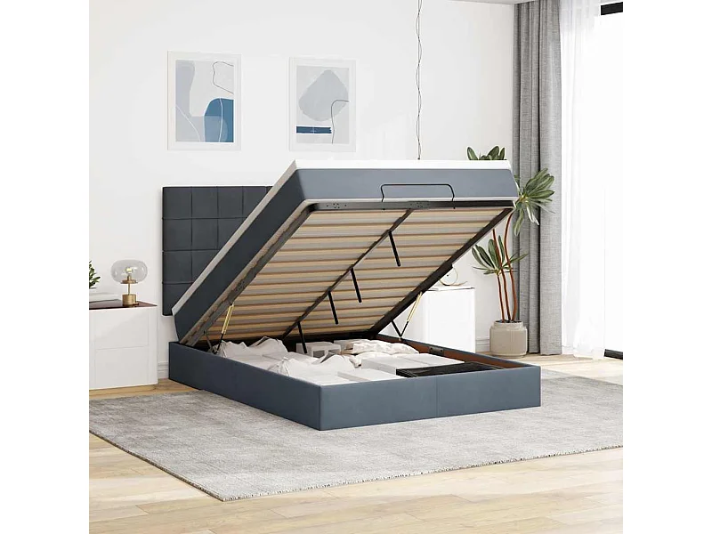 Ottoman bed met matrassen en LED's 140x190cm fluweel