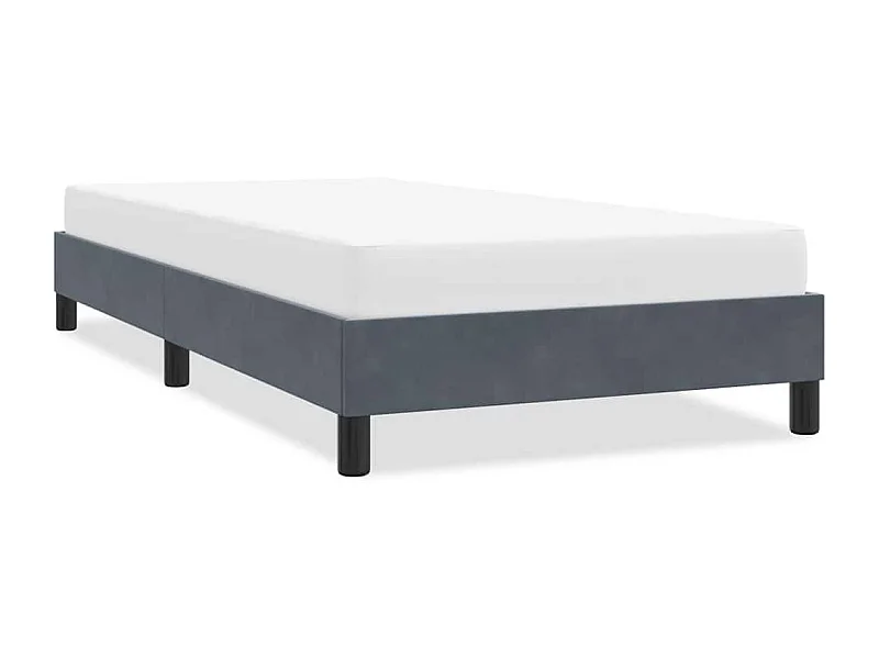 Cadre de lit sans matelas gris foncé 90x210 cm velours