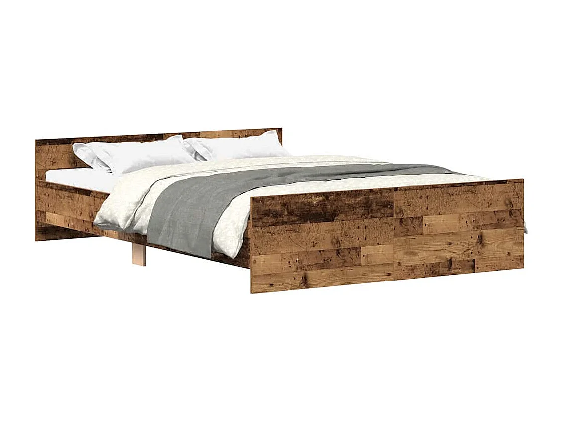 Cadre de lit sans matelas vieux bois 140x200 cm bois ingénierie