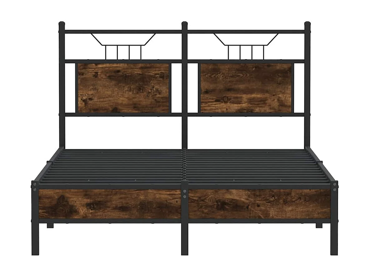 Cadre de lit sans matelas chêne fumé 120x200 cm bois ingénierie