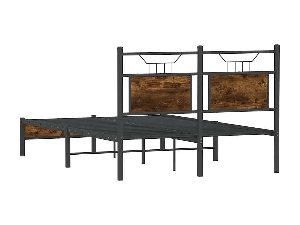 Cadre de lit sans matelas chêne fumé 120x200 cm bois ingénierie