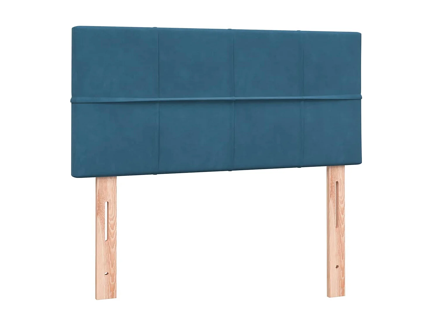Cama box spring con colchón terciopelo azul oscuro 80x220 cm