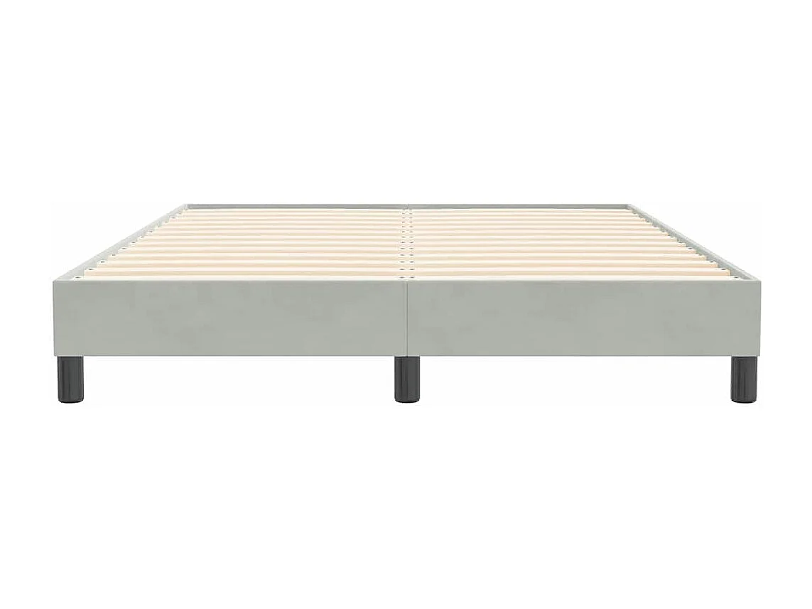 Cama box spring sin colchón terciopelo gris claro 140x210 cm