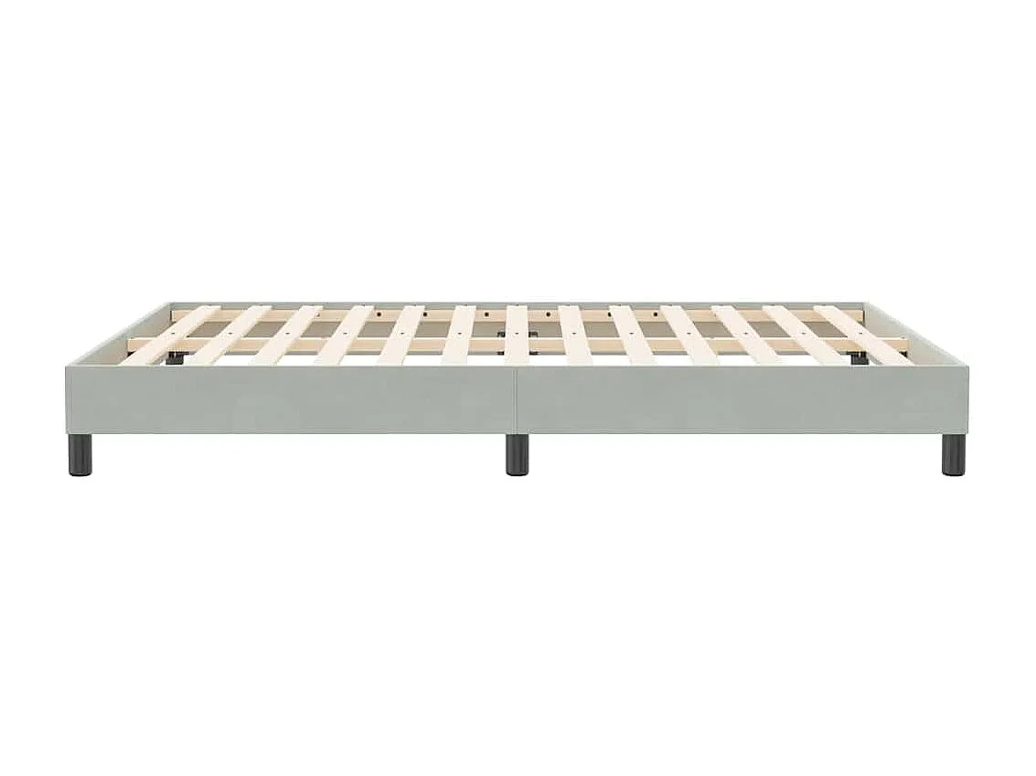 Cama box spring sin colchón terciopelo gris claro 140x210 cm