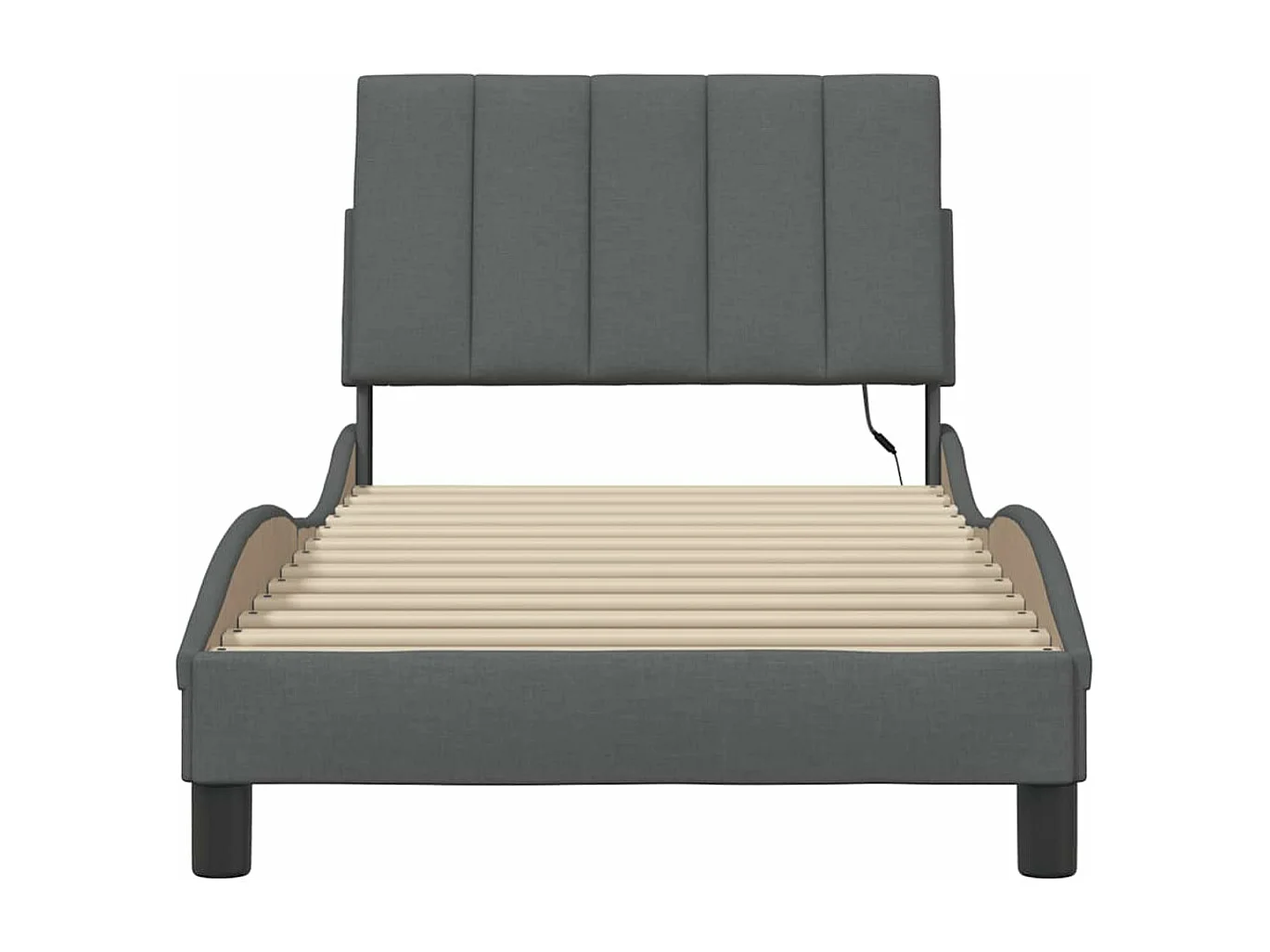 Bedframe zonder matras "Hanko" 90x190 cm stof donkergrijs