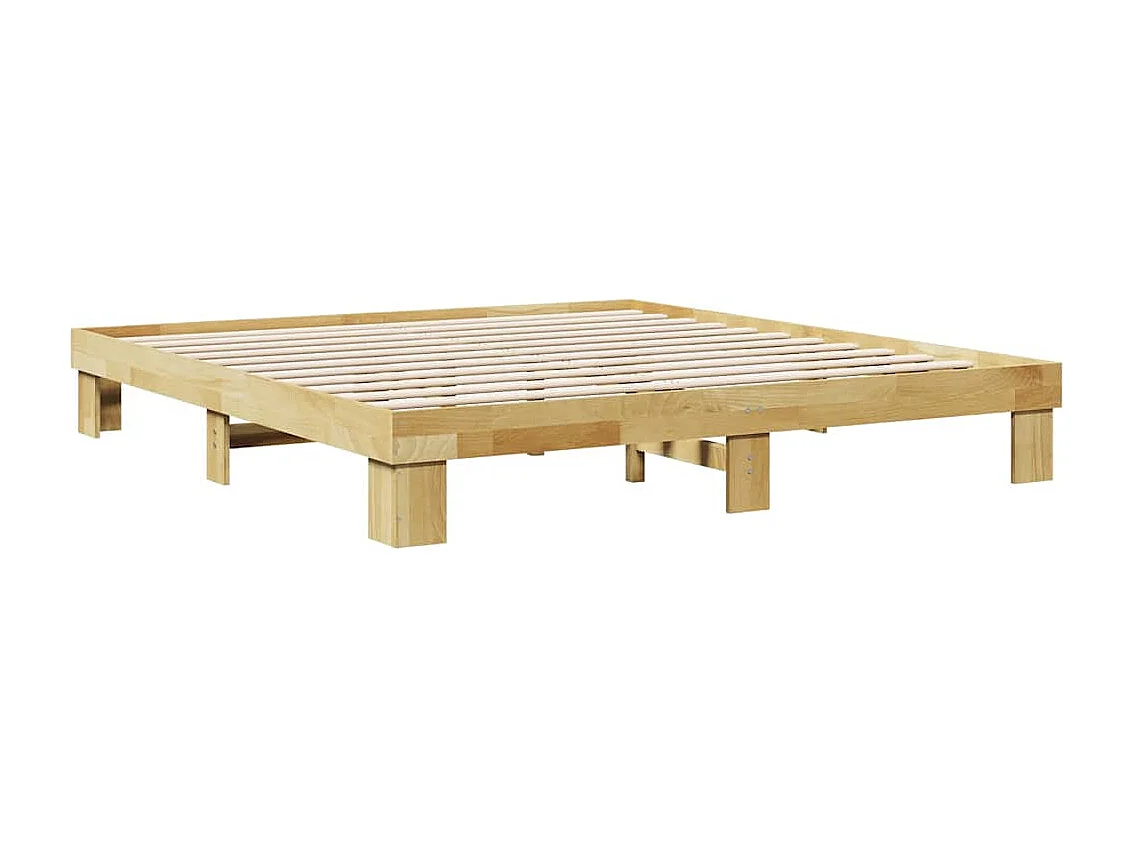 Cadre de lit sans matelas 180x200 cm bois massif de chêne