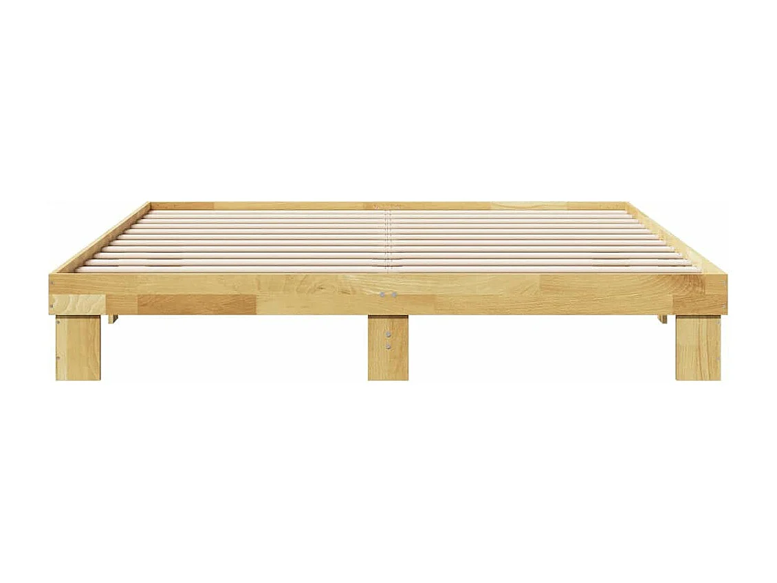 Cadre de lit sans matelas 180x200 cm bois massif de chêne