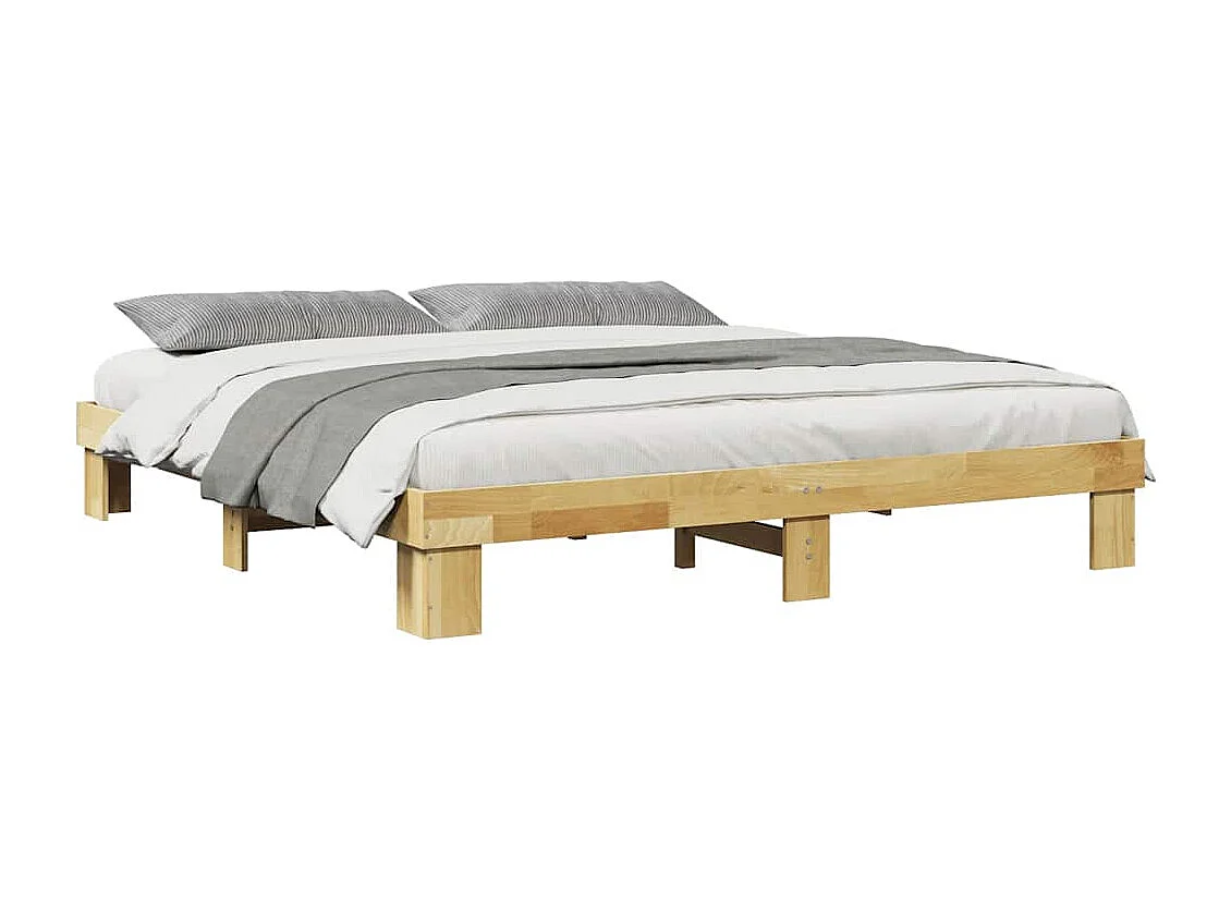 Estructura de cama sin colchón 180x200 cm madera maciza roble