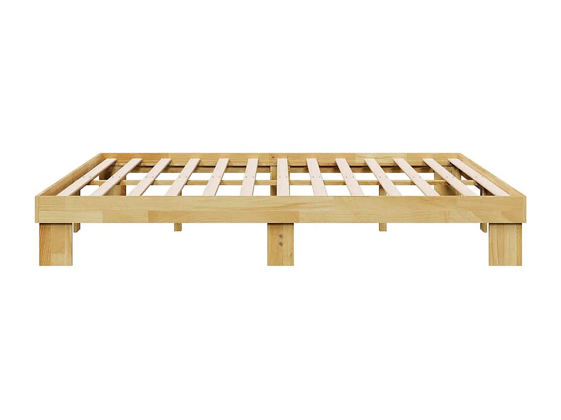 Estructura de cama sin colchón 180x200 cm madera maciza roble