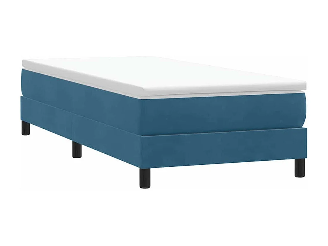 Boxspring met matras fluweel donkerblauw 80x220 cm