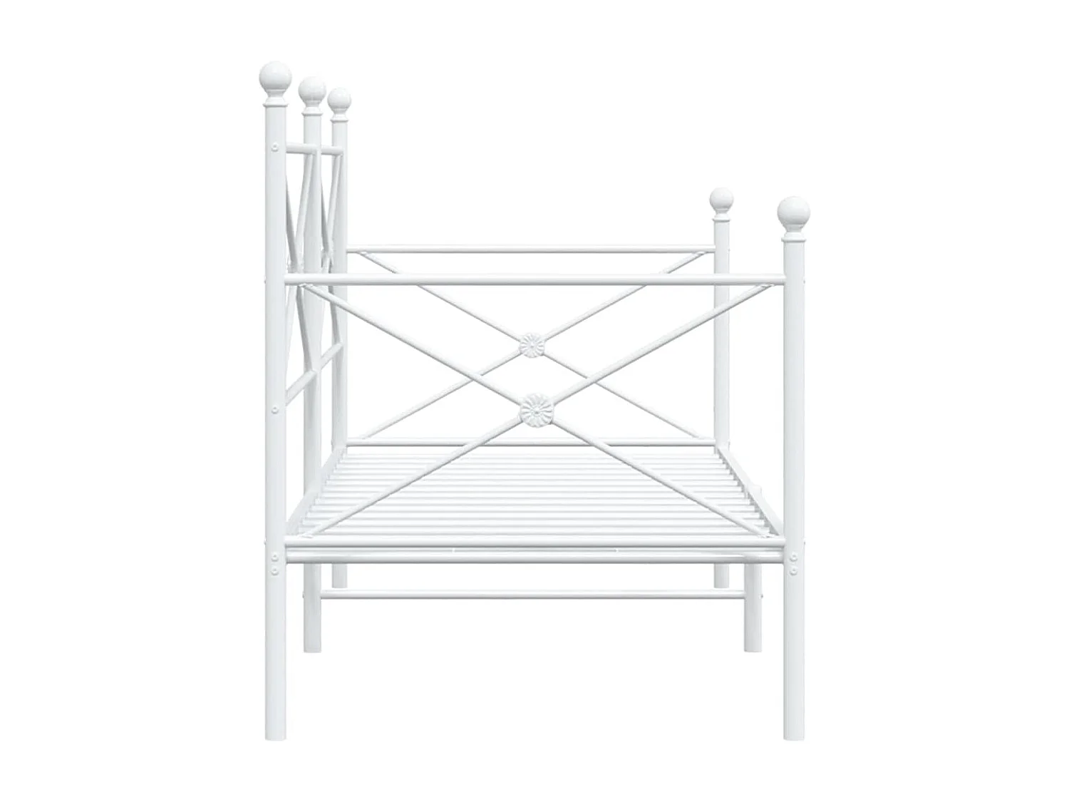 Slaapbank zonder matras 75x190 cm staal wit