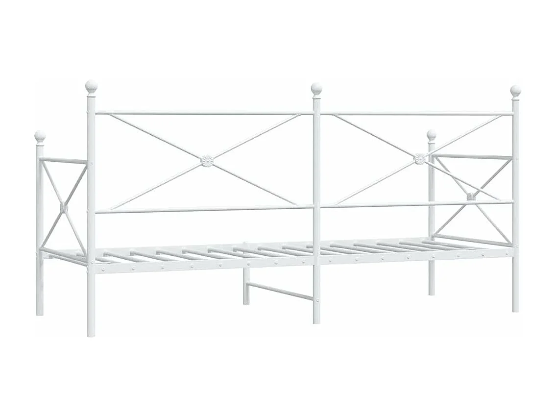 Slaapbank zonder matras 75x190 cm staal wit