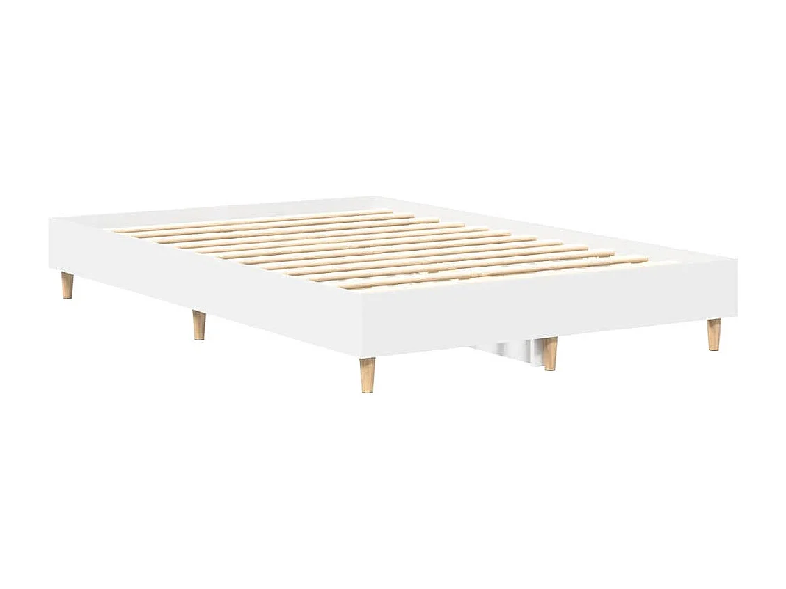 Cadre de lit sans matelas blanc 135x190 cm bois d'ingénierie